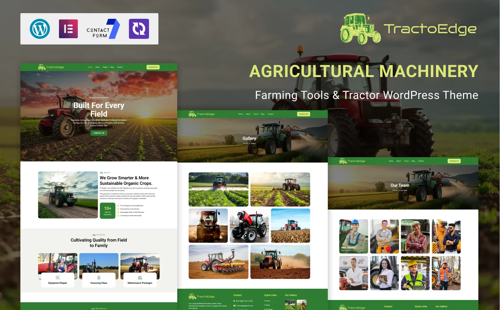 TractoEdge – Agricultural Machinery, Farming Tools & Tractor WordPress Theme