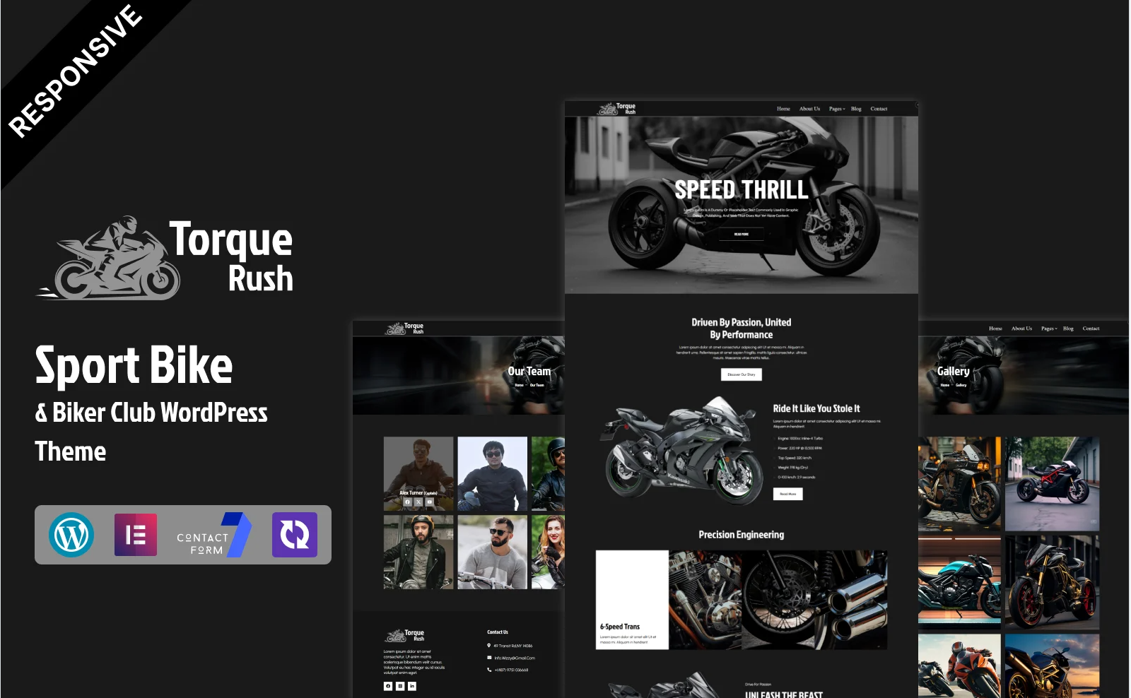 TorqueRush - Sport Bike & Biker Club WordPress Elementor Theme