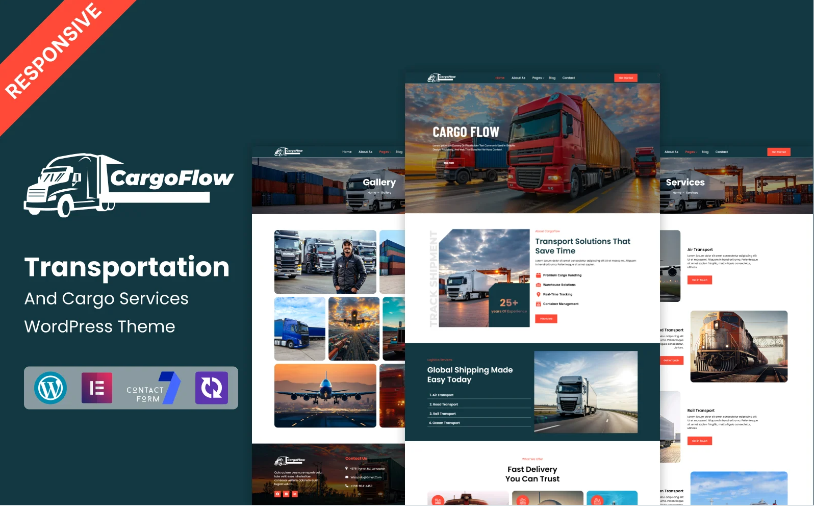 CargoFlow - Logistics, Transportation And Cargo Services WordPress Elementor Theme