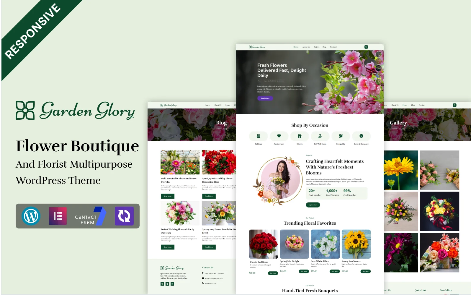 GardenGlory - Flower Boutique, Wedding Flowers And Florist Multipurpose WordPress Elementor Theme