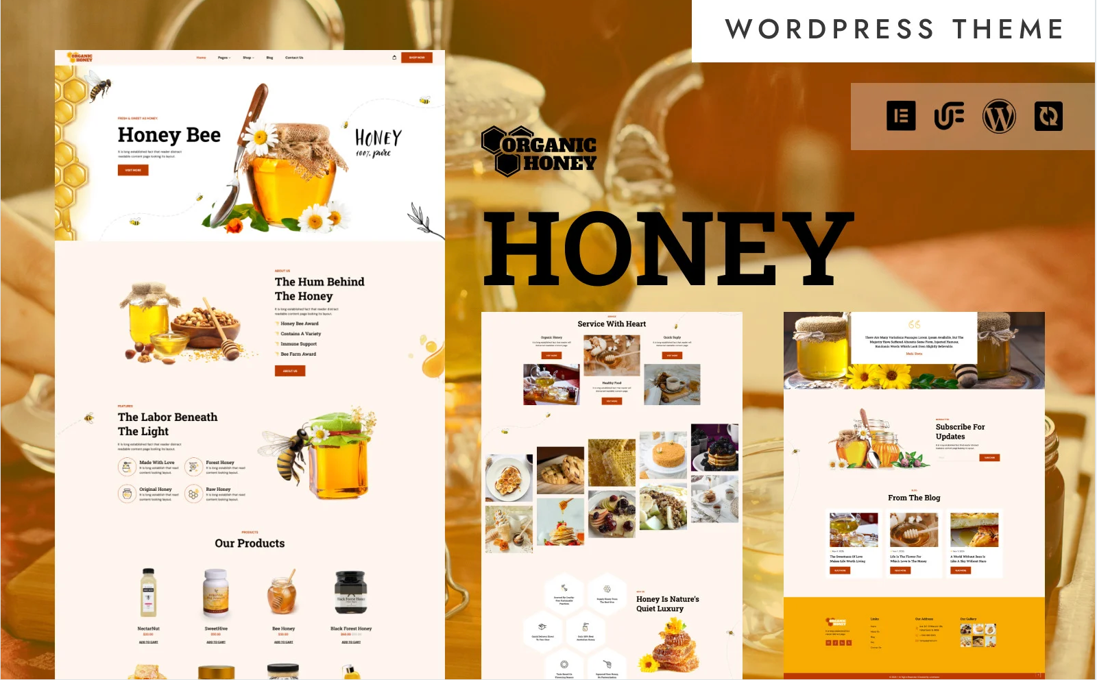 Organic Honet - Honey Farm and Beekeeping Store WooCommerce WordPress Elementor Theme