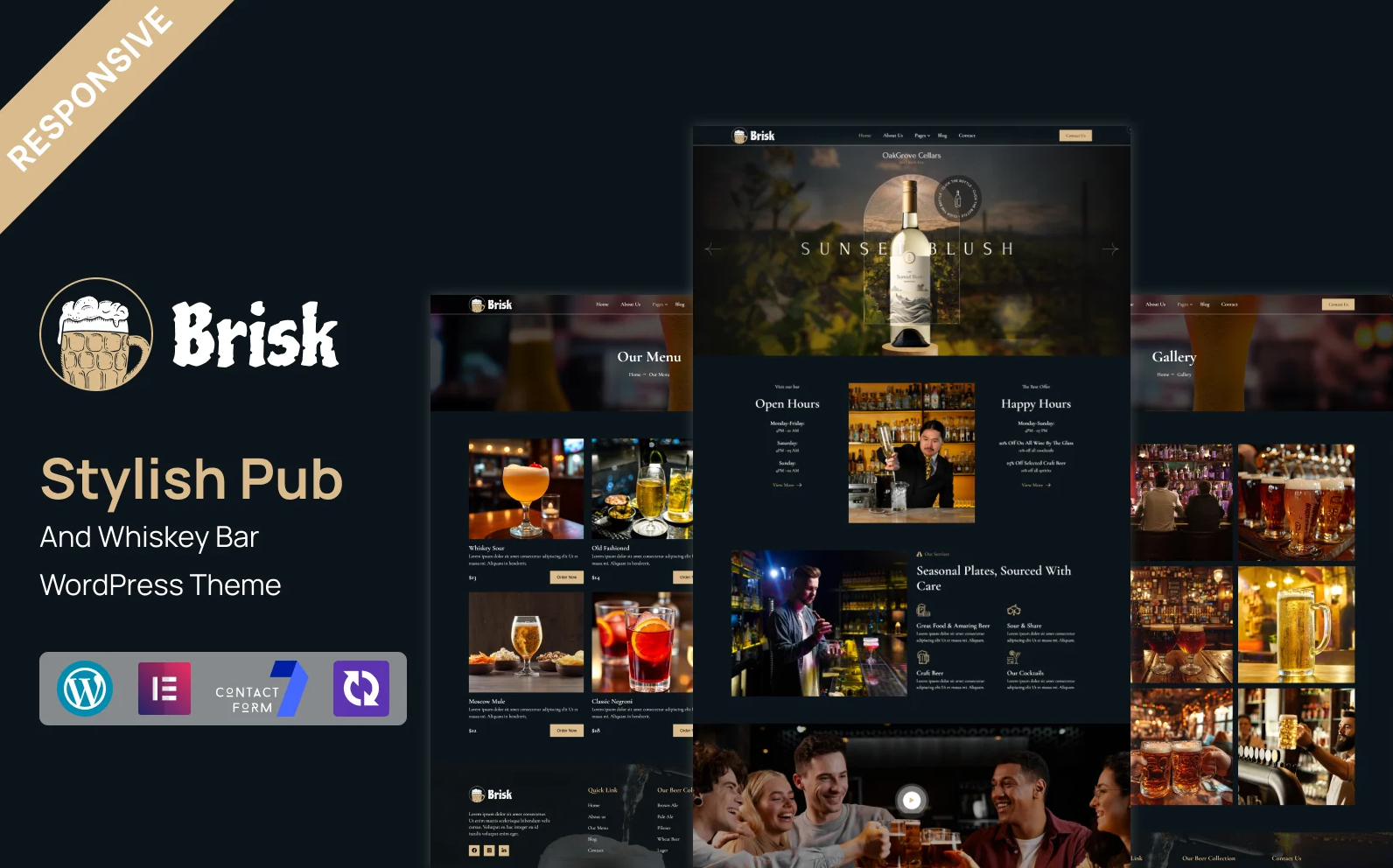 Brisk - Stylish Pub & Whiskey Bar WordPress Elementor Theme