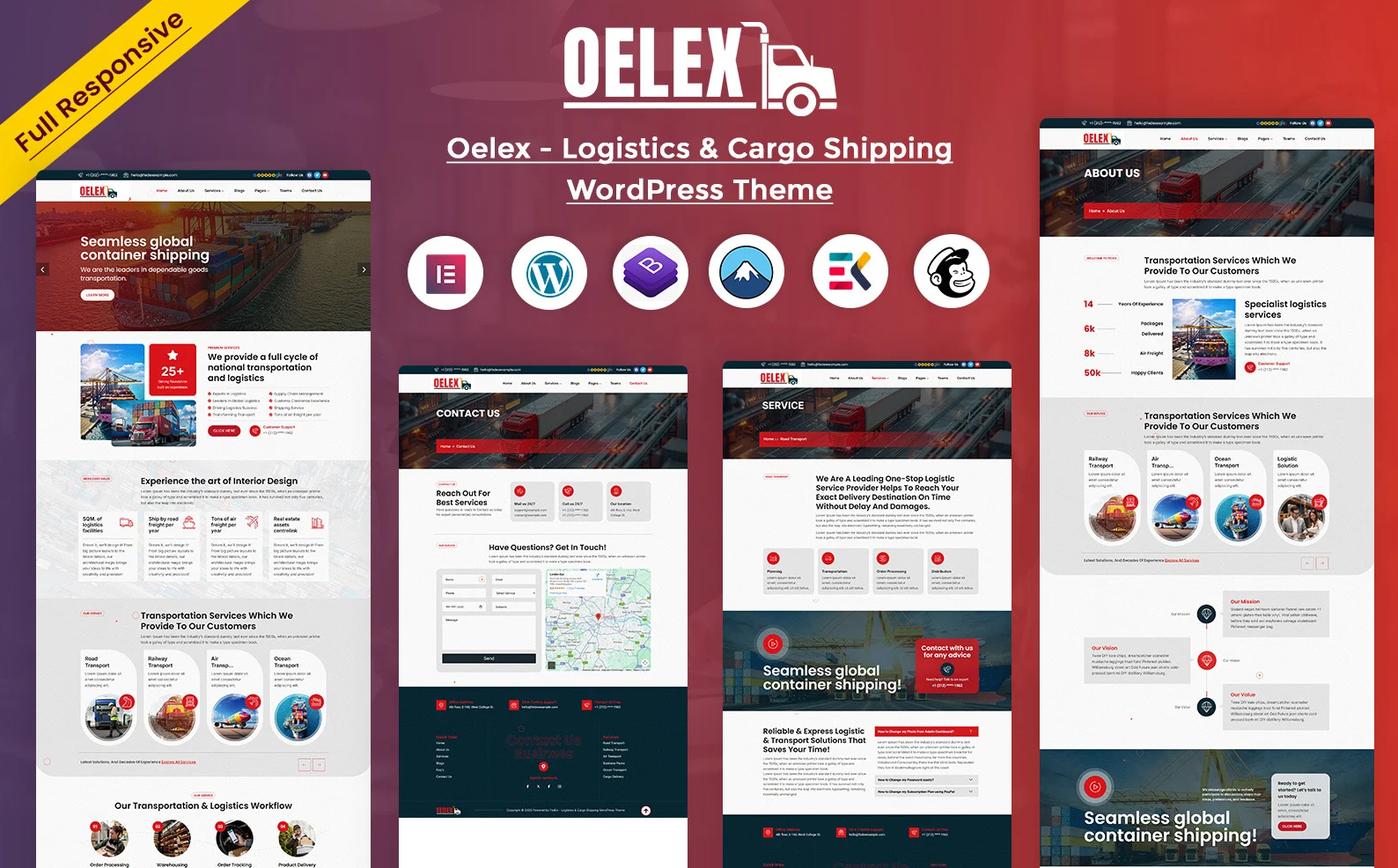 Oelex - Logistics & Cargo Shipping WordPress Theme