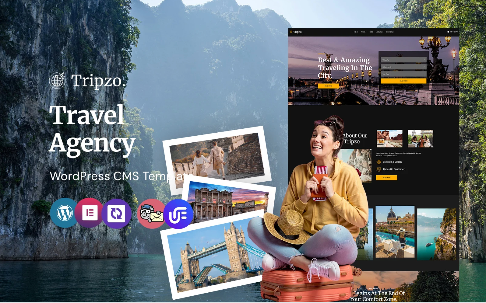Tripzo - Travel Agency WordPress CMS Elementor Template