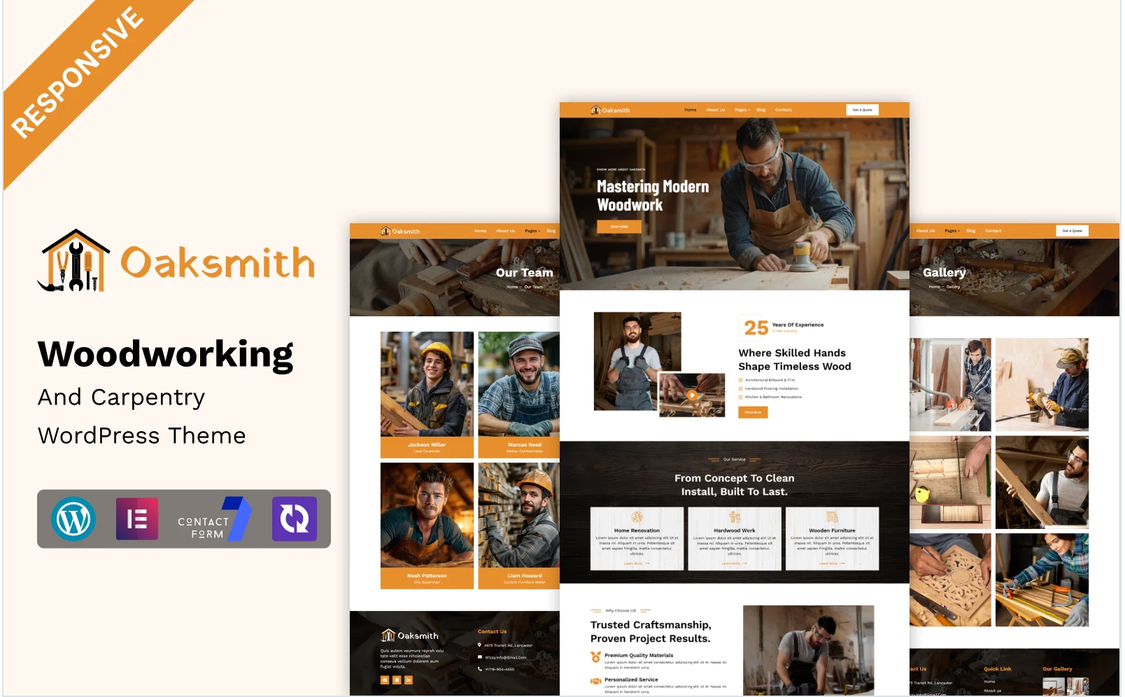 Oaksmith - Handyman Woodworking And Carpentry Multipurpose WordPress Elementor Theme