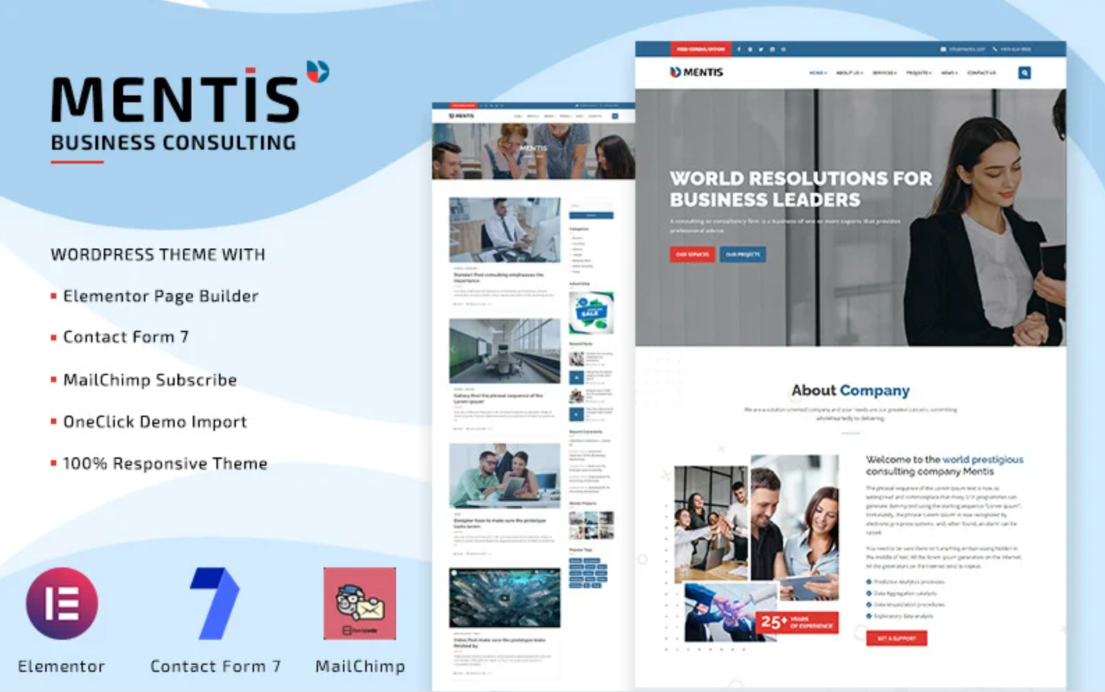 Mentis - Multipurpose & Business Consulting Elementor WordPress Theme