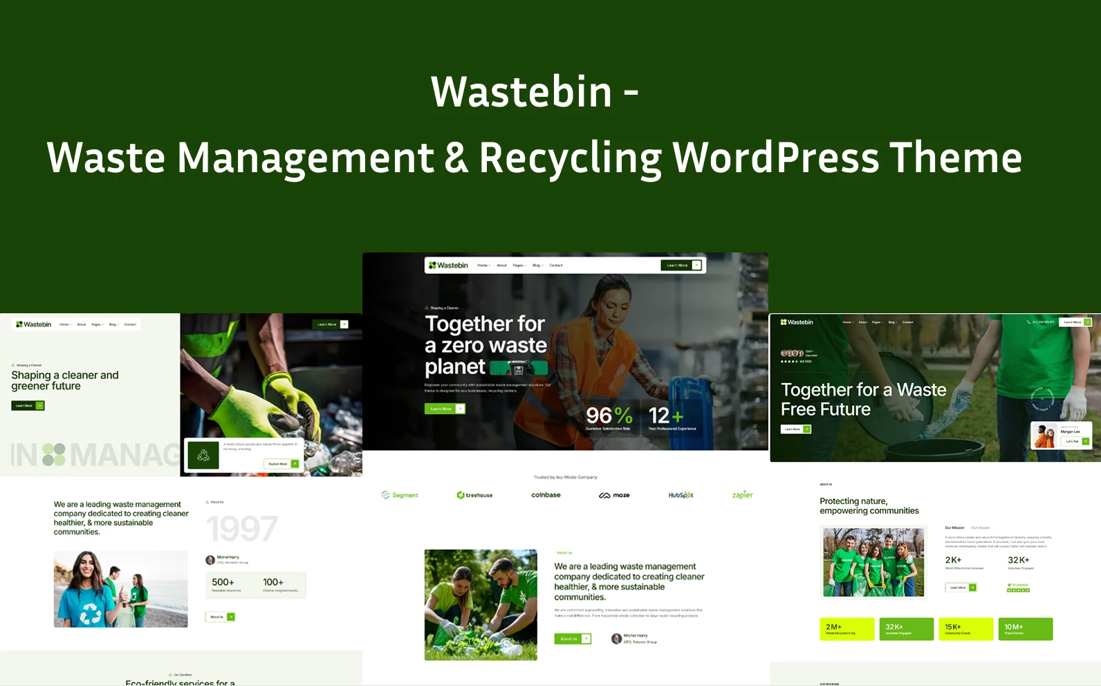 Wastebin - Waste Management & Recycling WordPress Theme for Eco Business