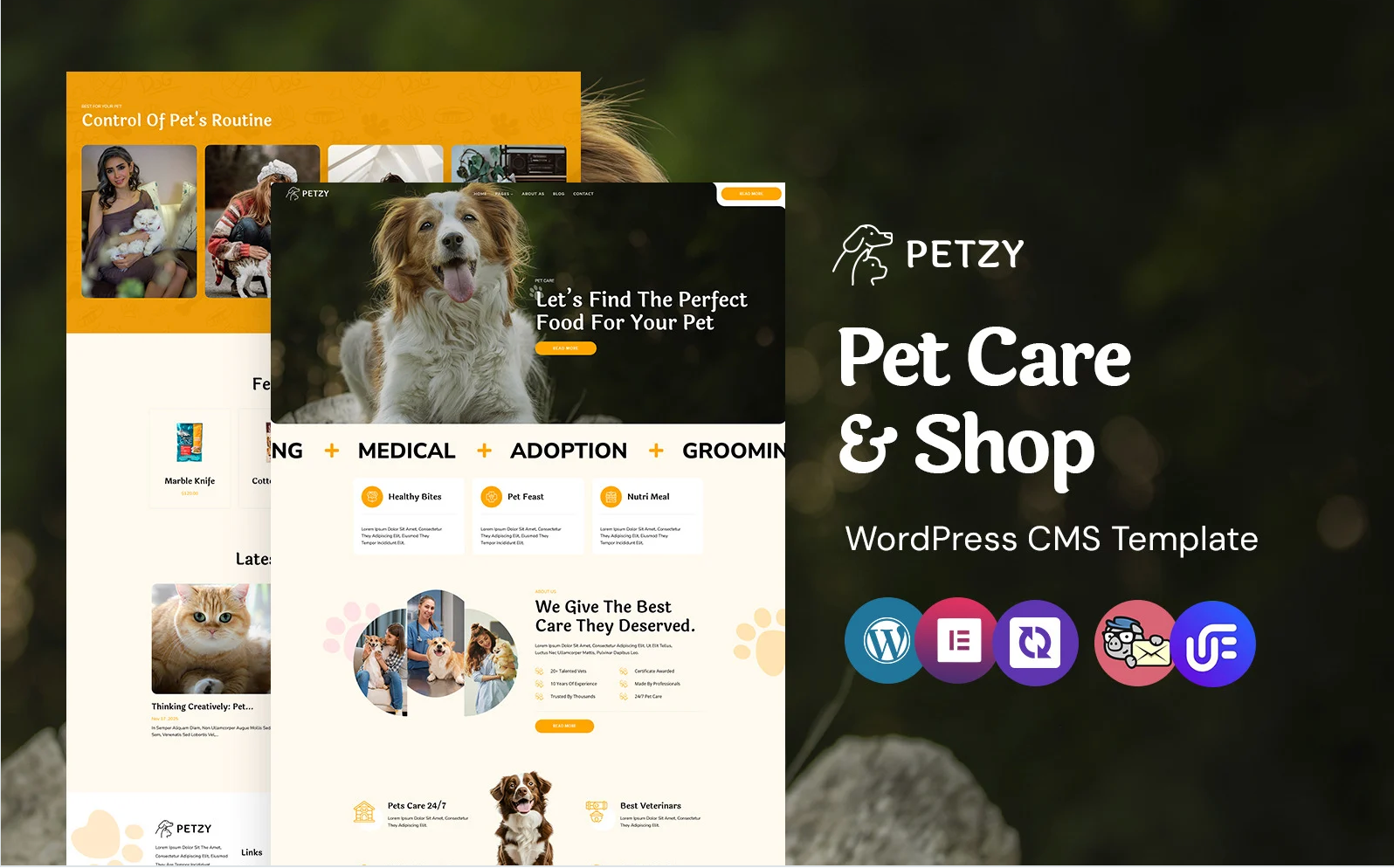 Petzy - Pet Care and Veterinary WordPress Elementor Theme