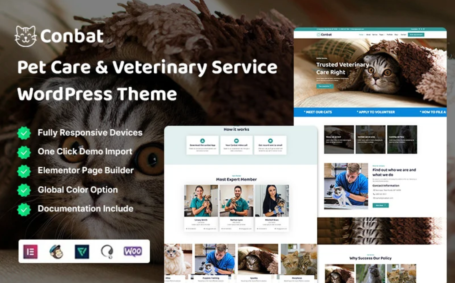 Conbat - Pet Care & Veterinary Service WordPress Theme