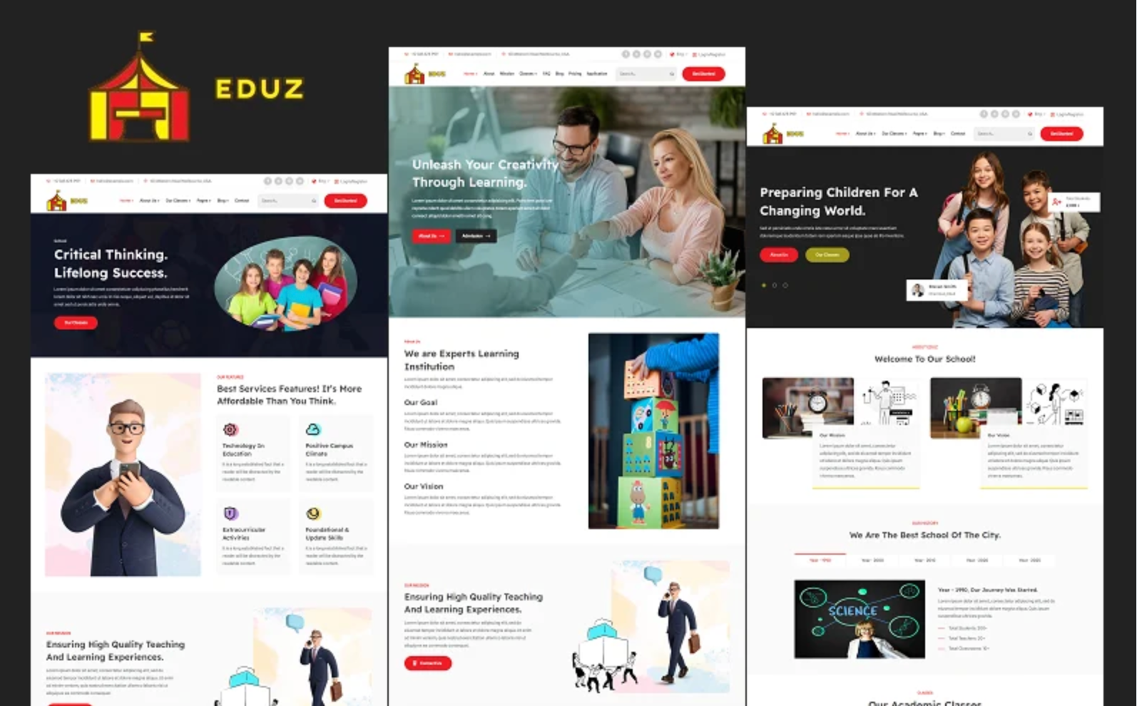 EduZ - School, Kindergarten, Nursery Education Elementor WordPress Theme