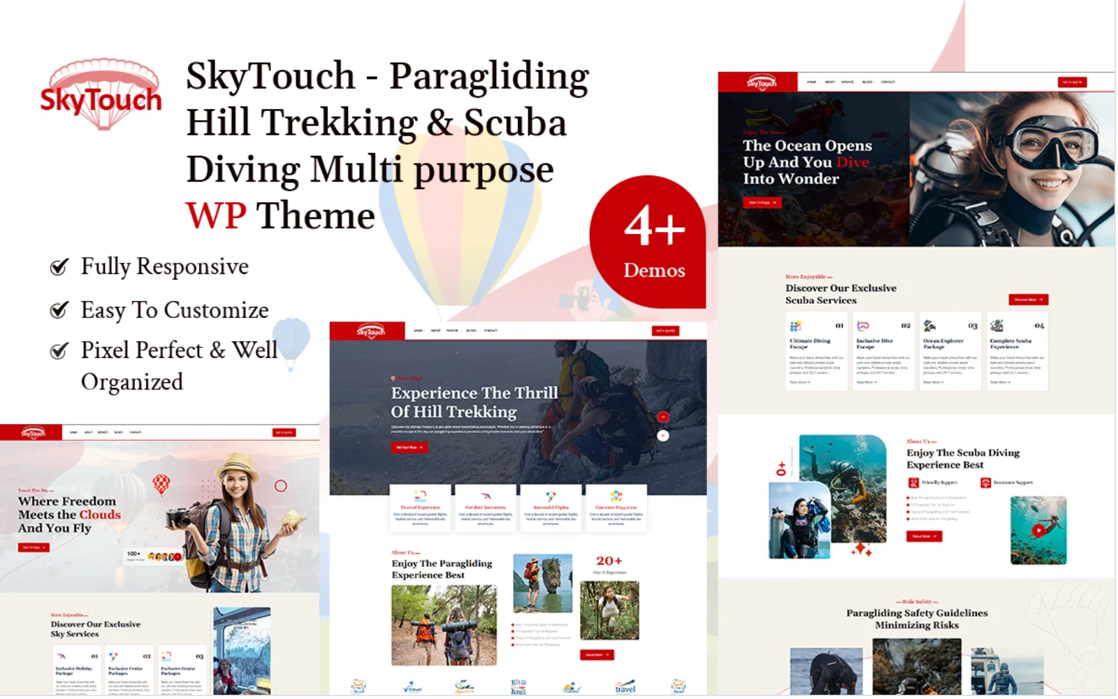 SkyTouch - Paragliding, Hill Trekking And Scuba Diving Multi purpose WP Theme.