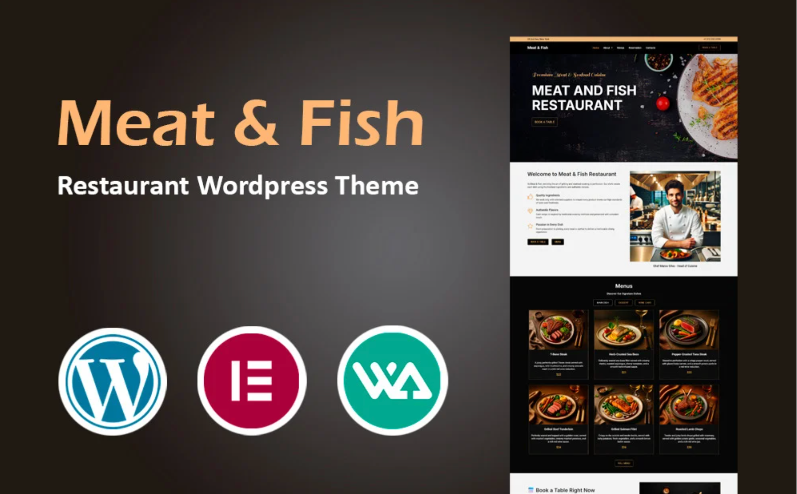 Meat and Fish Restaurant WordPress Theme