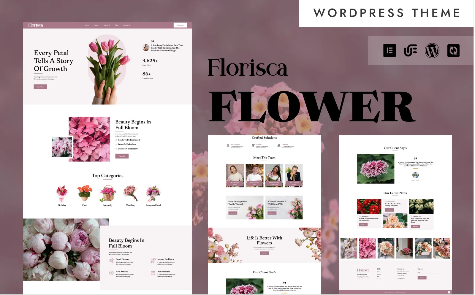 Florisca - Plants, Flowers, Seasonal Bouquets & Decoration WordPress Elementor Theme