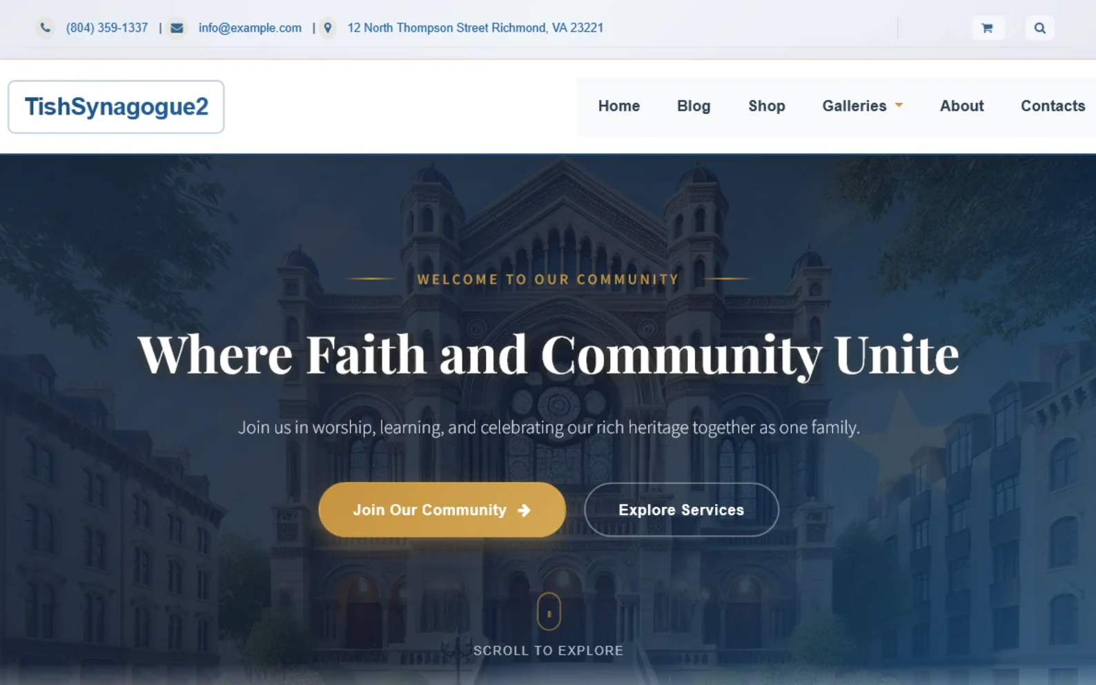 TishSynagogue2 - Elegant Synagogue & Jewish Community WordPress Theme