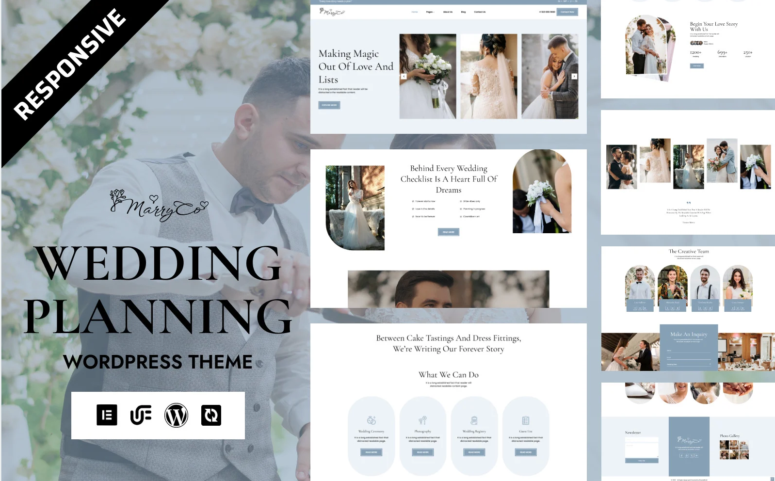 MarryCo - BrideBliss Luxury Wedding Planner & Bridal Services WordPress Elementor Theme