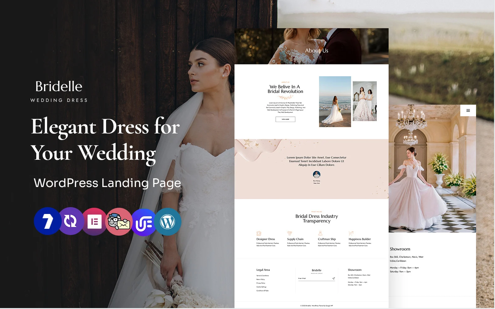 Bridelle - Wedding Dress and Event Multipurpose WordPress Elementor Theme