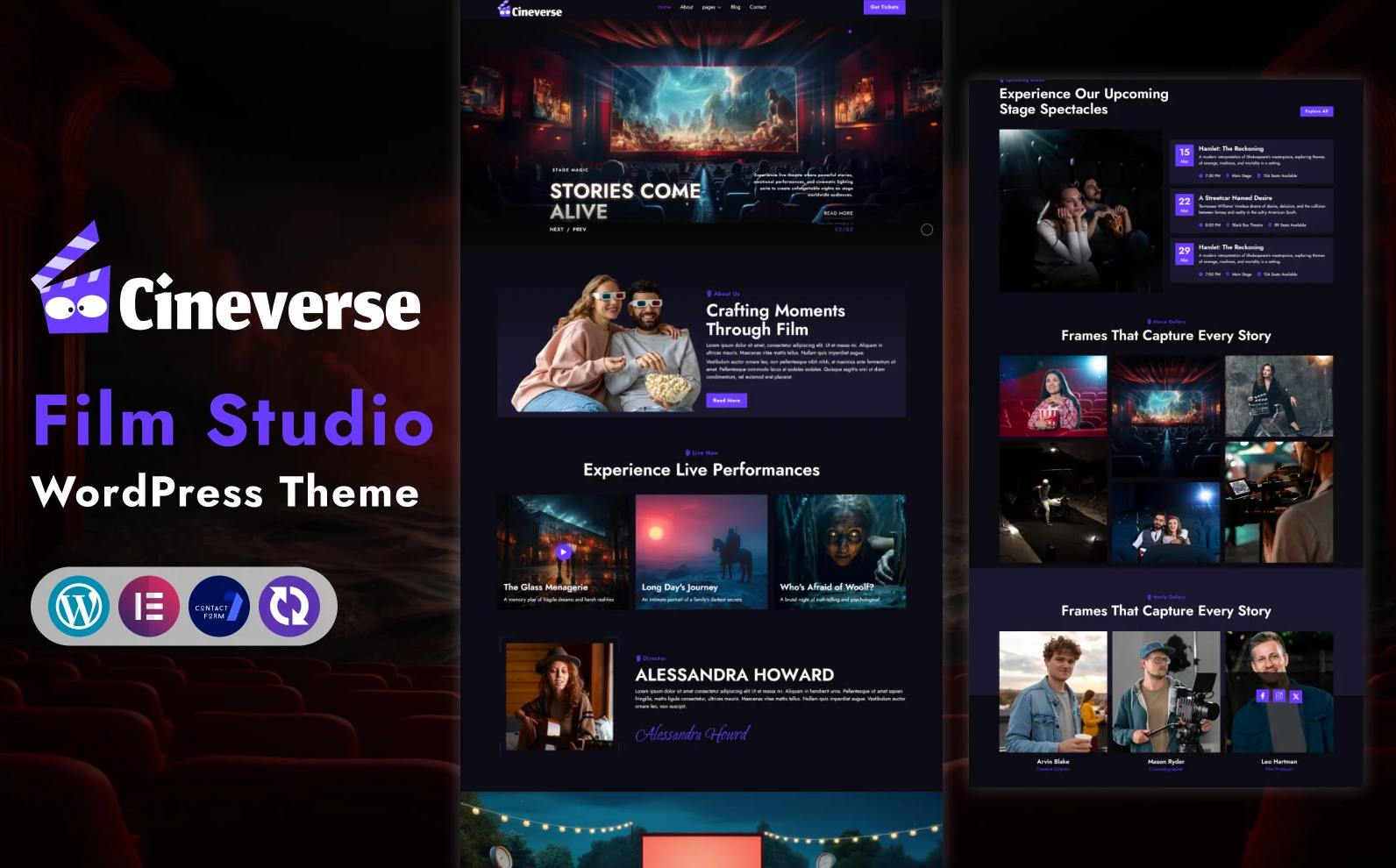 CineVerse – Film Studio & Theatre Performance WordPress Theme