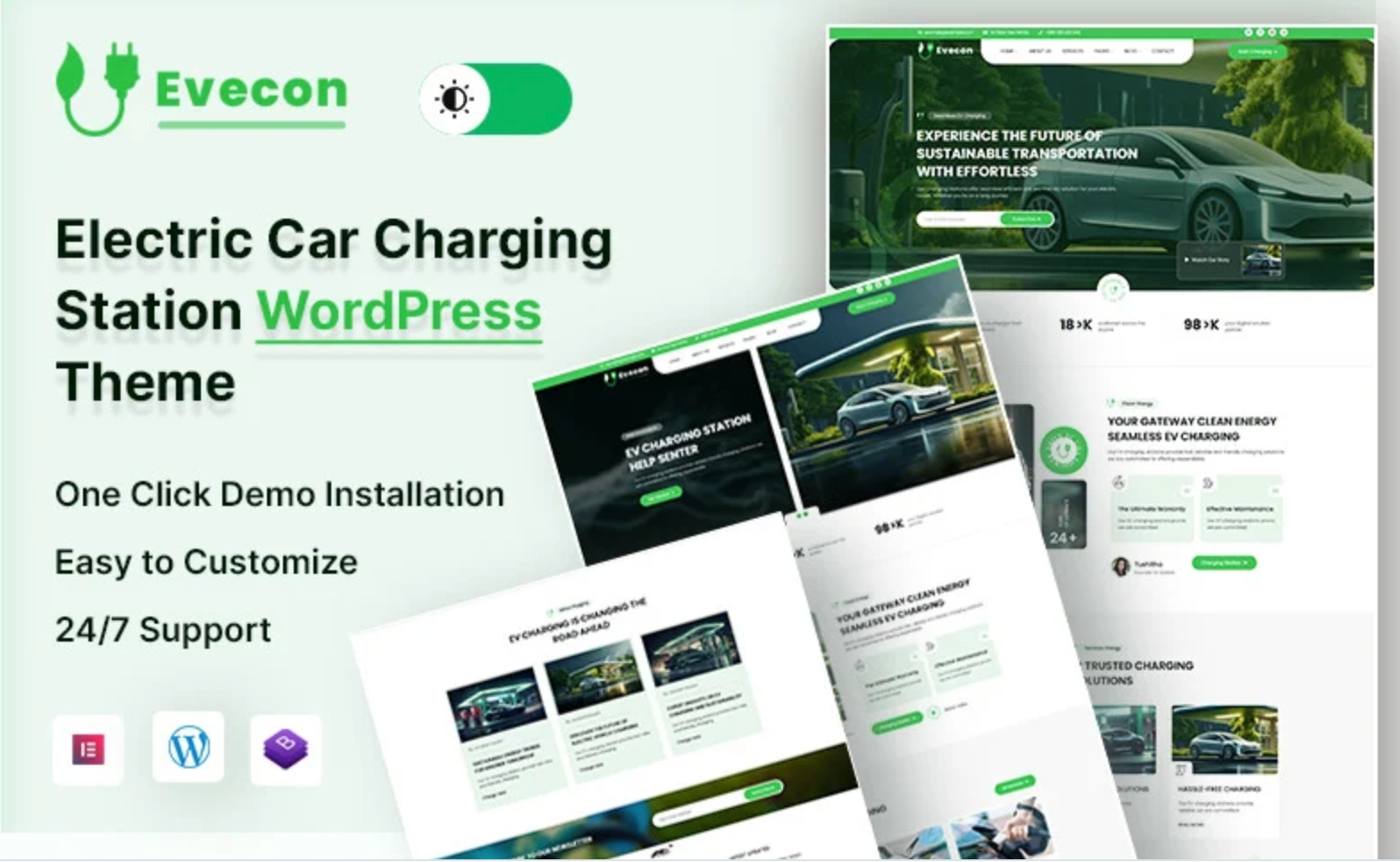 Evecon – Electric Car Charging Station WordPress Theme