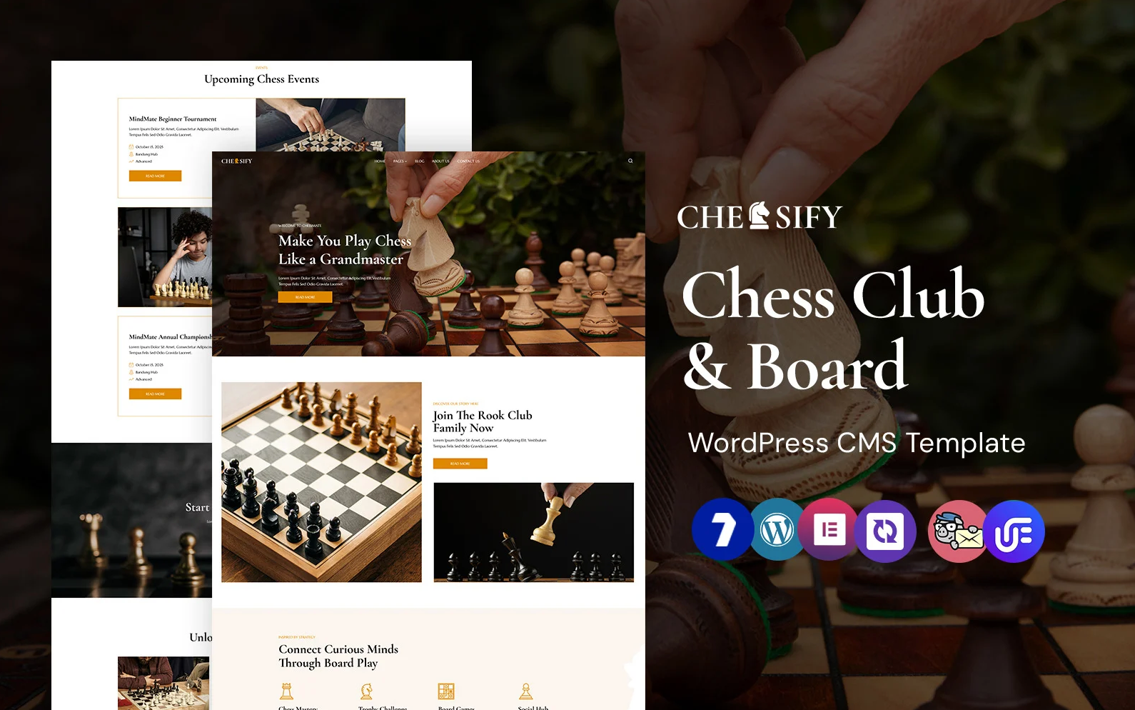 Chessify - Chess Club and Board Games WordPress Elementor Theme