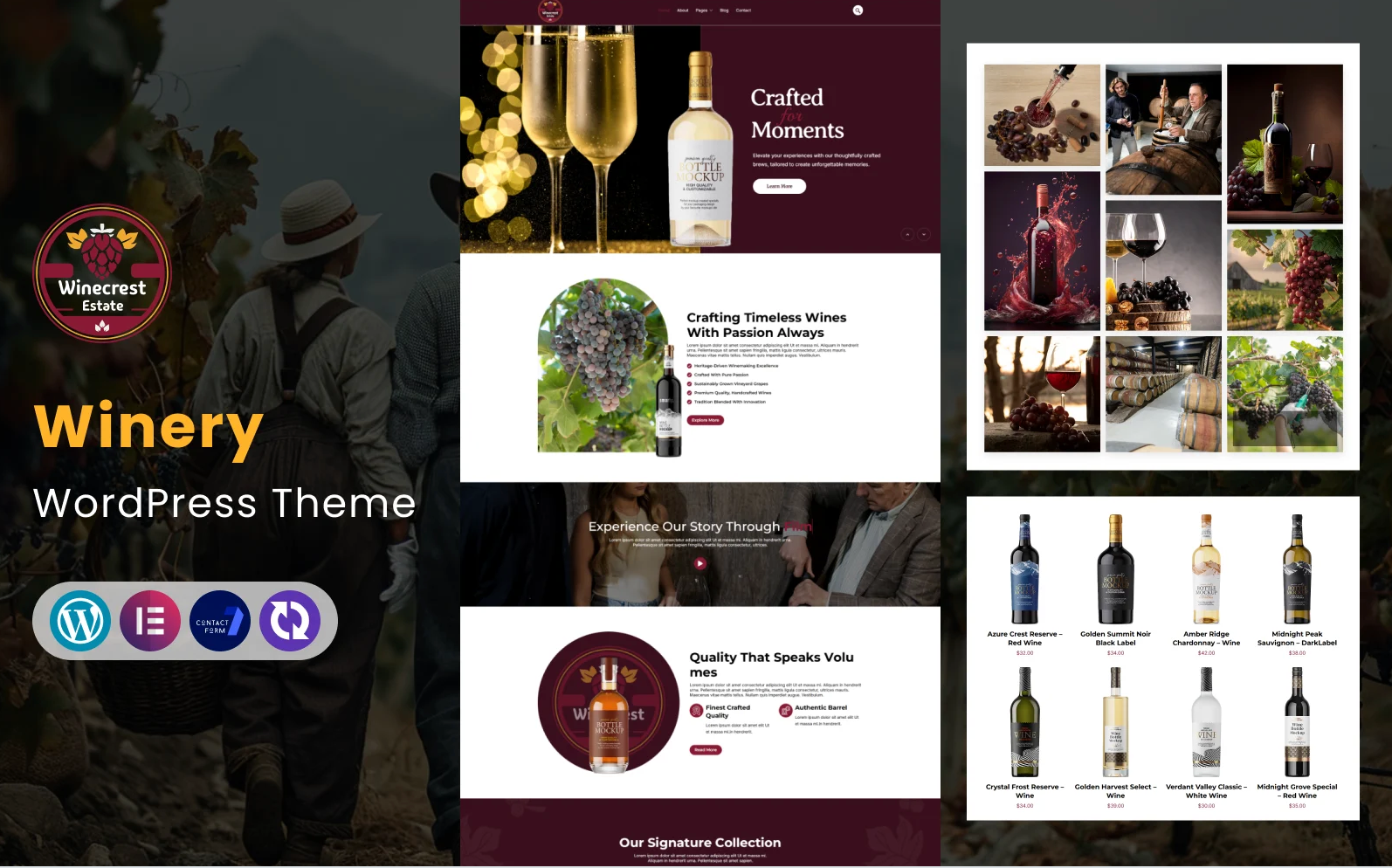 Winecrest Estate– Winery, Vineyard & Wine Shop WordPress Theme