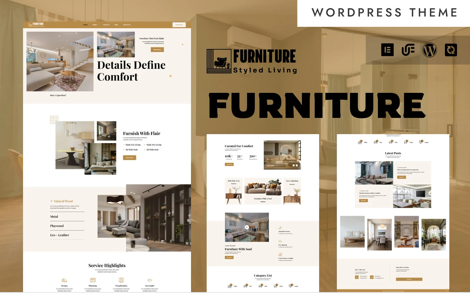 Furniture - Handmade Wooden Furniture WordPress Elementor Theme