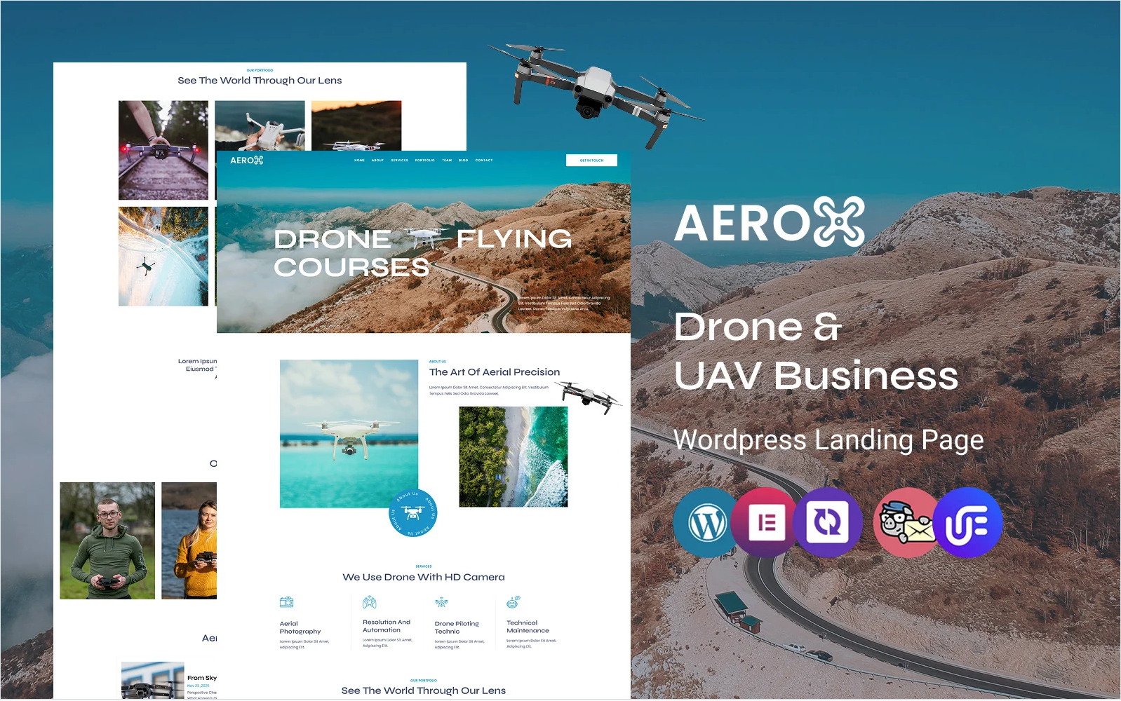 Aero - Drone and UAV Business WordPress Landing Page