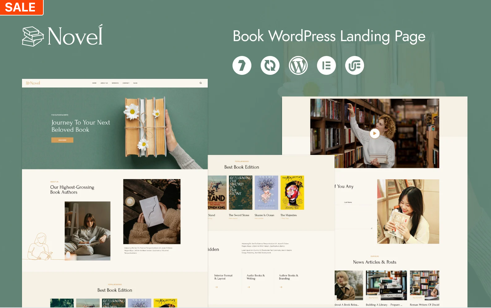 NoveÍ - Book Author Minimal WordPress Elementor Template