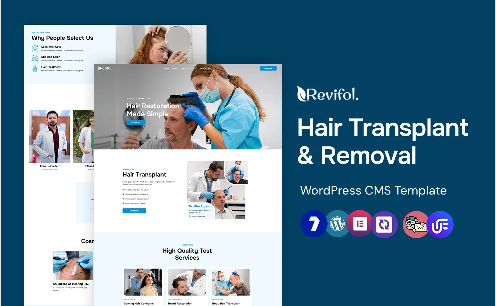 Revifol - Hair Transplantation and Removal WordPress Elementor Theme