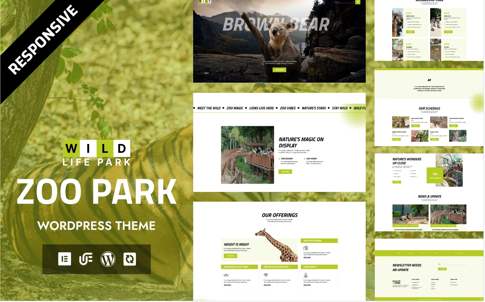 Wildlife Park - Zoo Safari & Environment Animal WordPress Elementor Theme