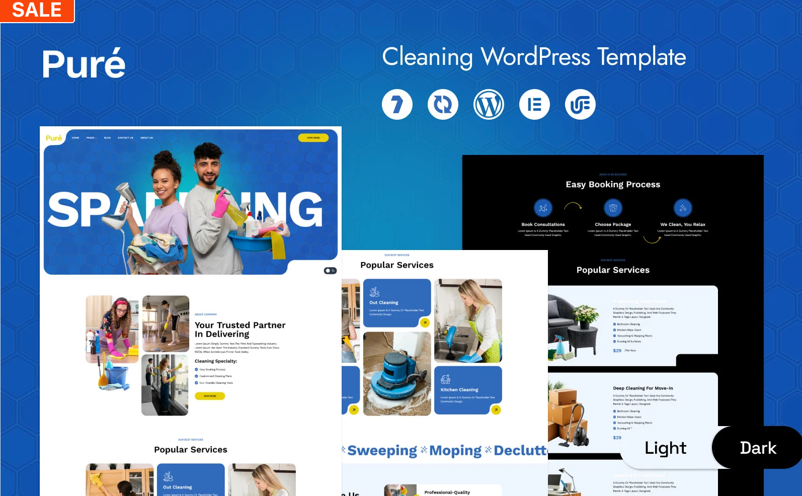 Puré - Cleaning Services Minimal WordPress Elementor Template