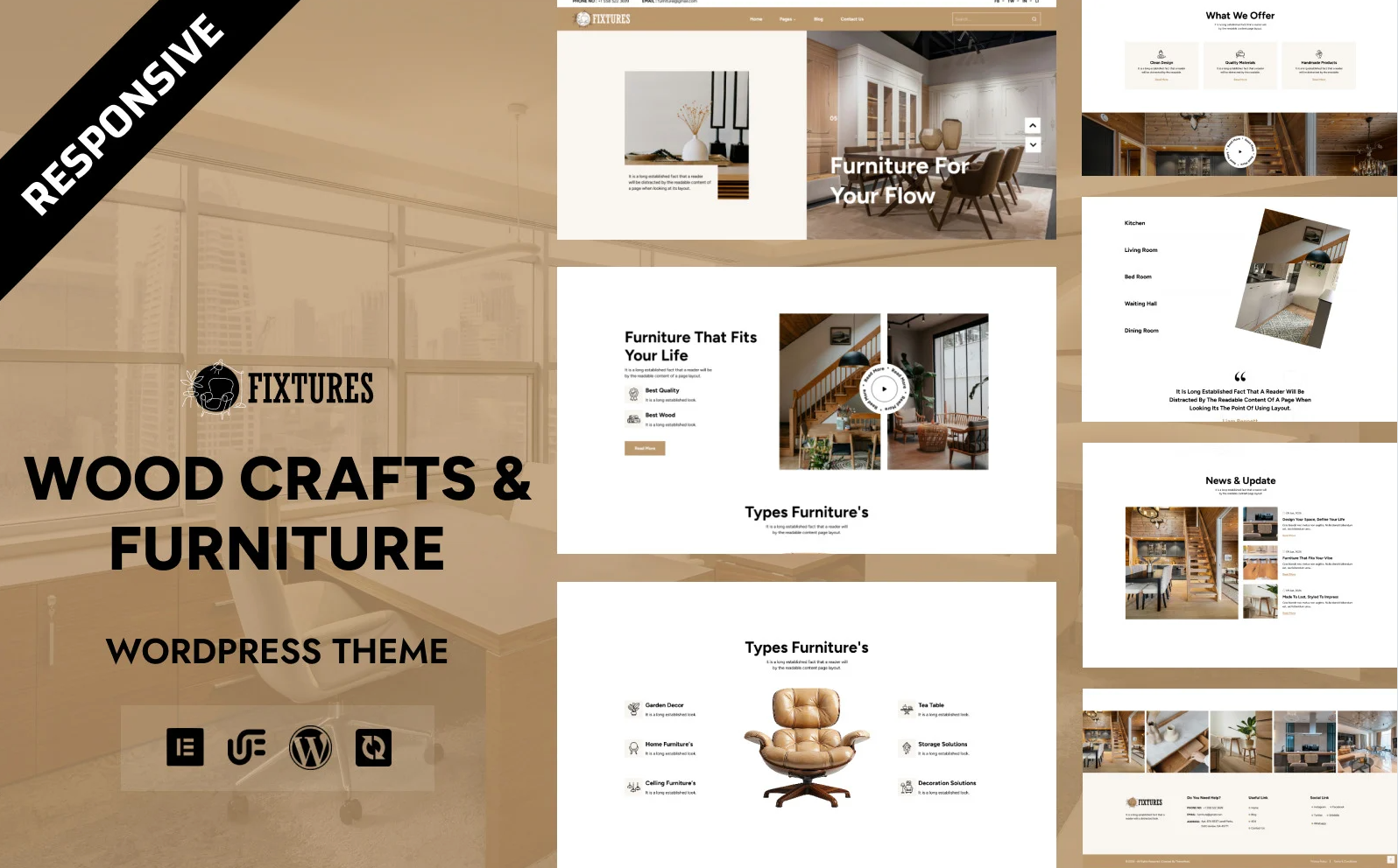 Fixtures - Handmade Woodworks & Furniture Studio WordPress Elementor Theme