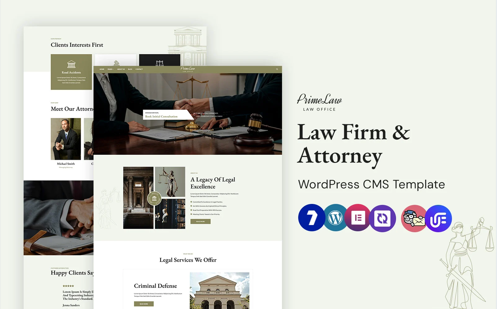 Primelaw - Law Firm and Advocate WordPress Elementor Theme