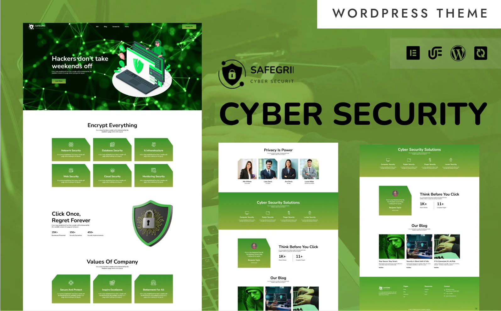 SafeGrid - Cyber Protection, Firewall & Encryption WordPress Elementor Theme
