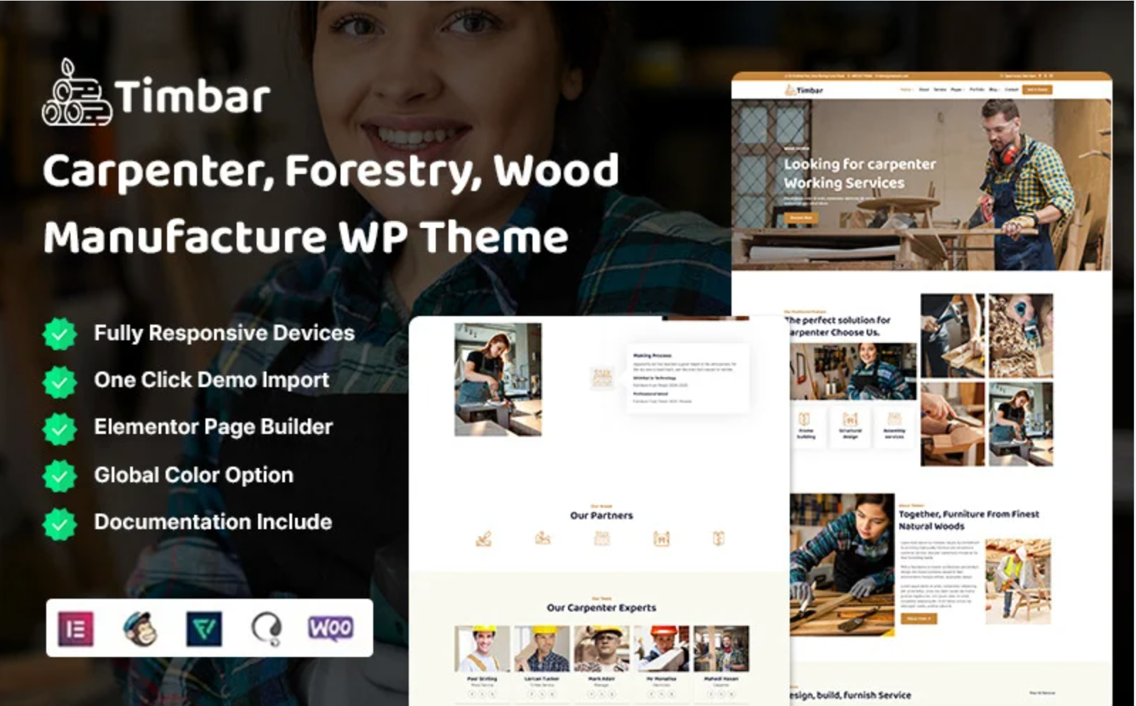 Timbar - Carpenter, Forestry, Wood Manufacture WordPress Theme