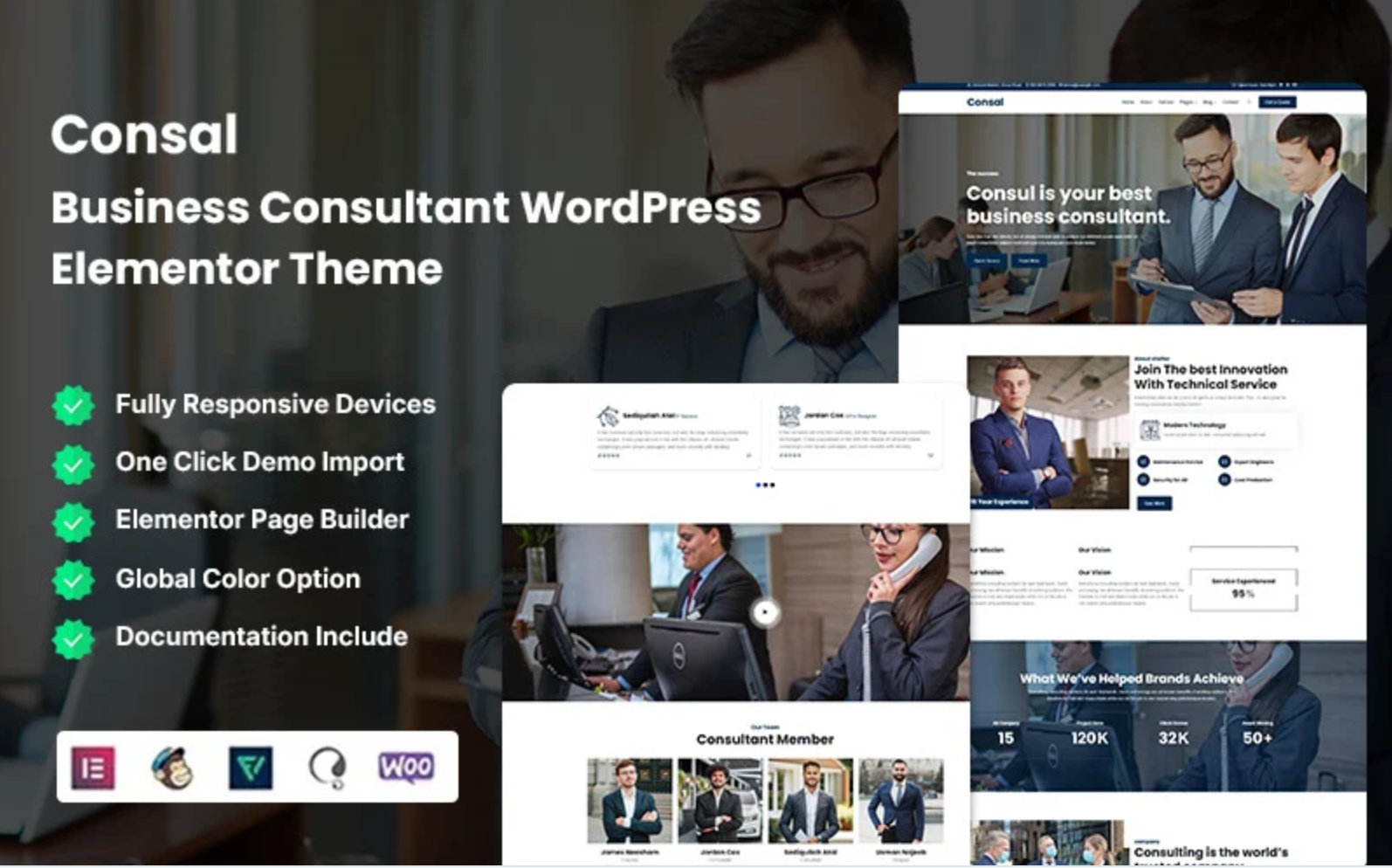 Consal - Business Consultant WordPress Elementor Theme