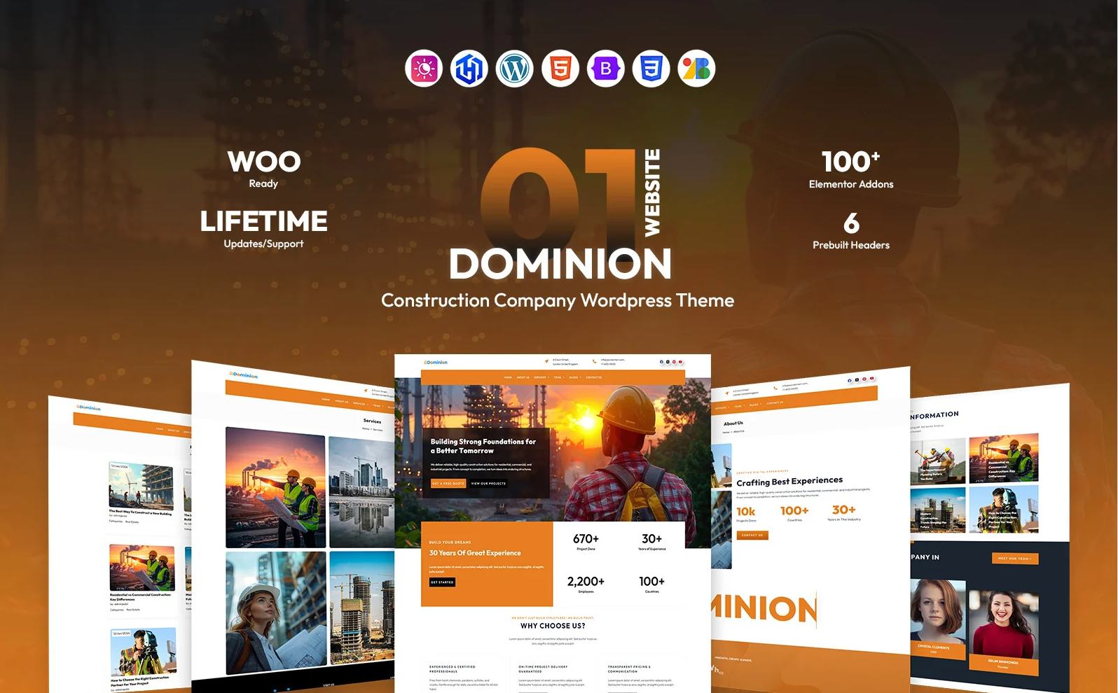 Dominion – Construction Company WordPress Theme