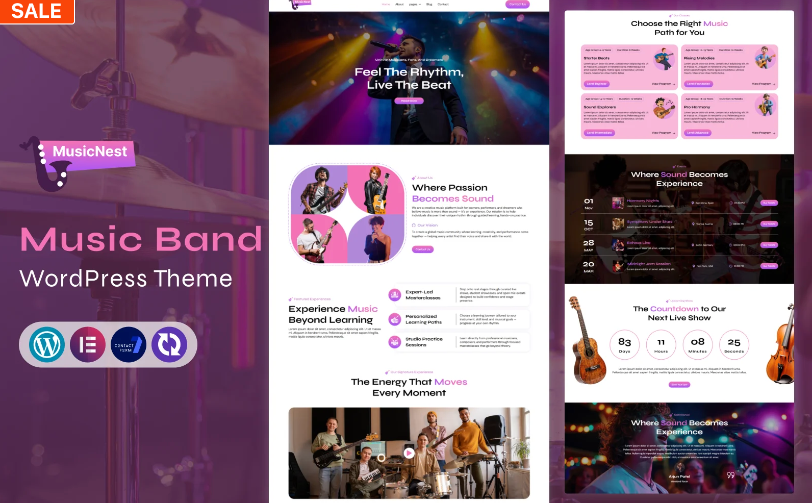 MusicNest – Music School, Band & Live Event WordPress Theme