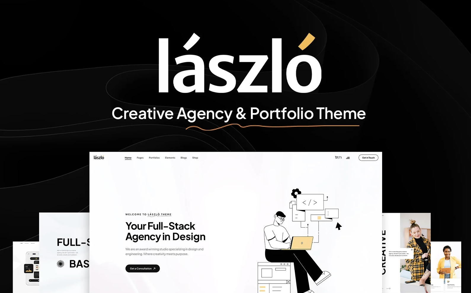 Laszlo - Creative Agency & Portfolio Lottie WordPress Theme