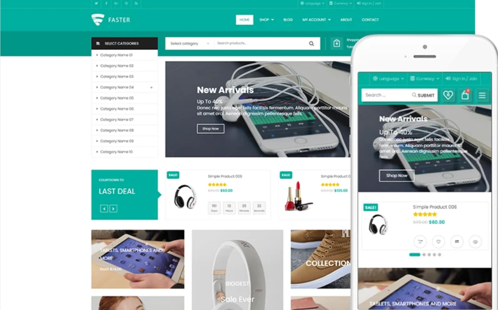 Faster - Multipurpose Theme WooCommerce Theme