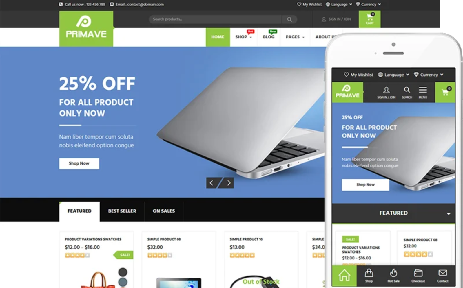 Primave - Multipurpose Theme WooCommerce Theme