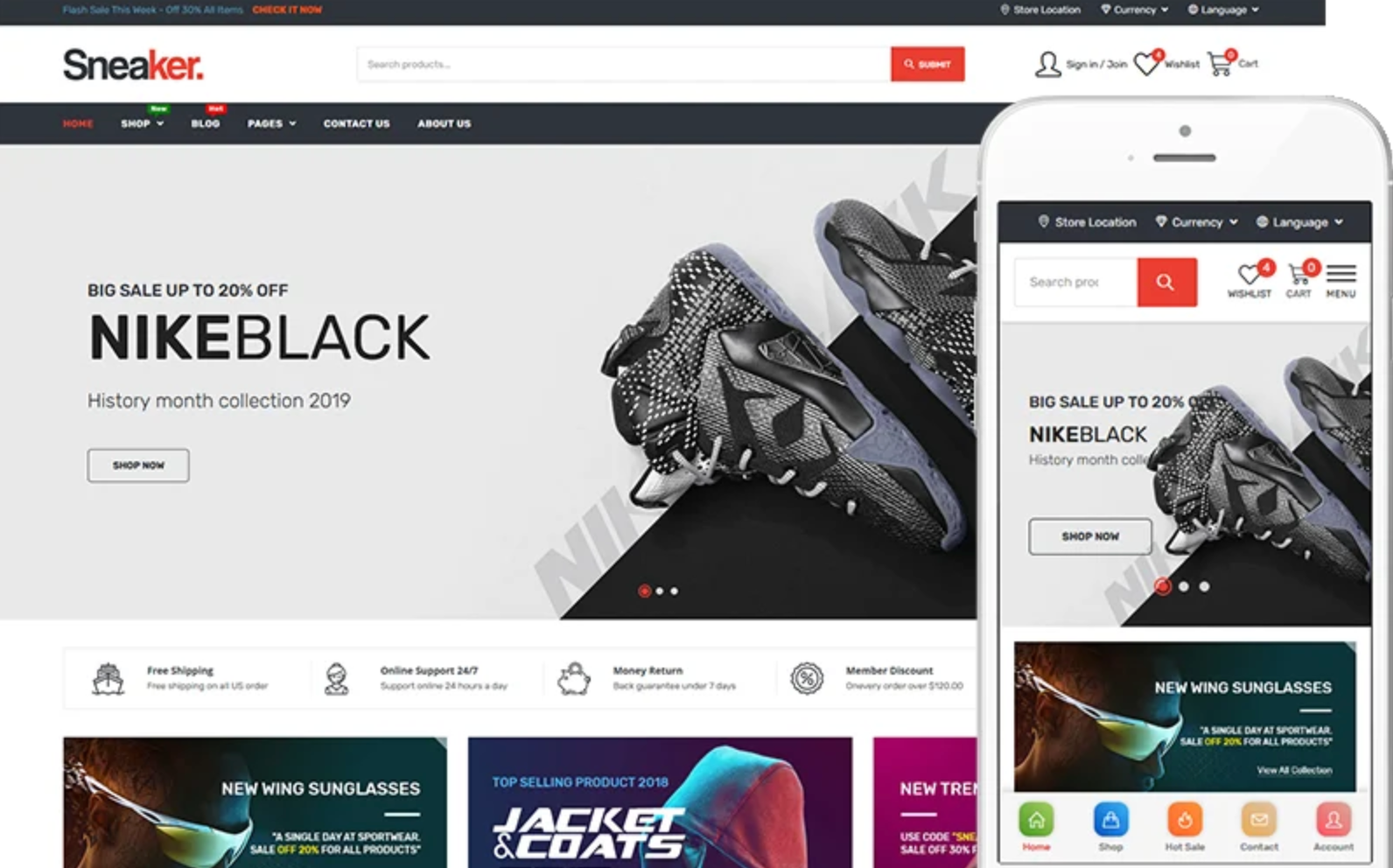 Sneaker - Theme for Shoes, Sneaker Stores WooCommerce Theme
