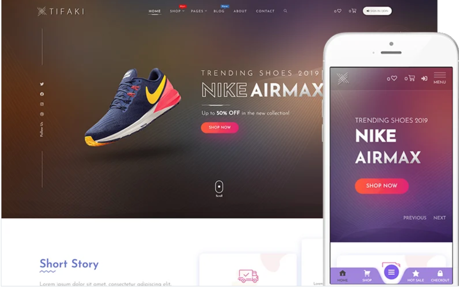 Tifaki - Modern Fashion WooCommerce Elementor Theme WooCommerce Theme