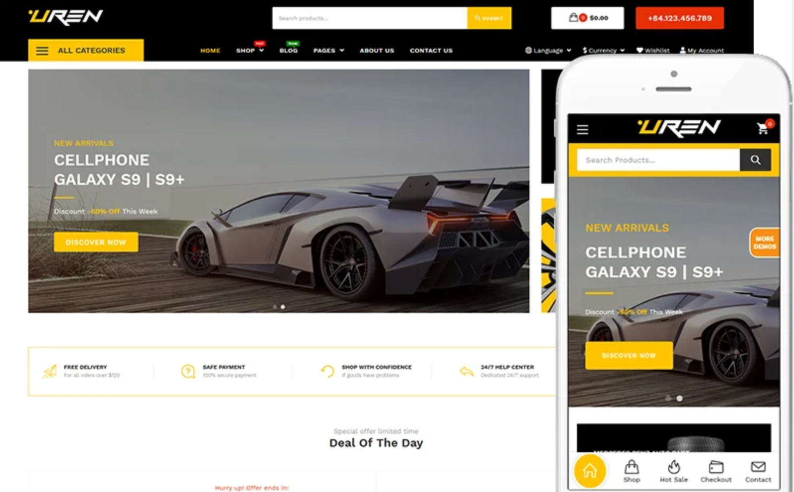 Uren - Car Accessories Shop Theme WooCommerce Theme