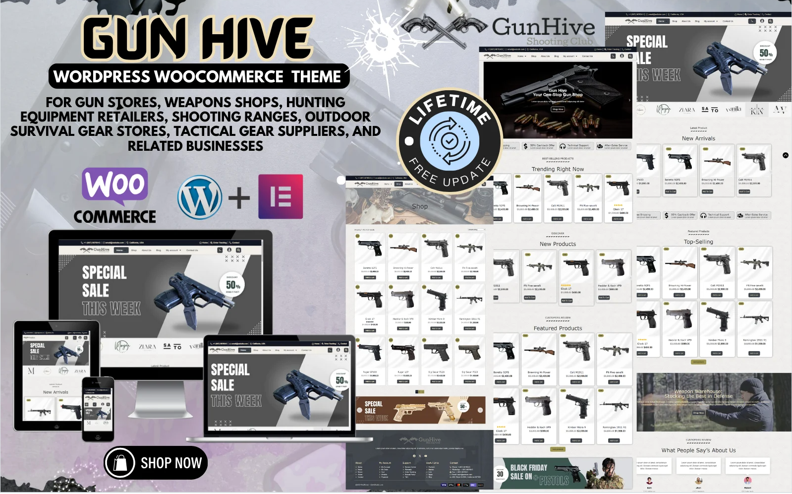 Gun Hive – Gun Shops, Weapon Stores, and Shooting Clubs WooCommerce ElementorTheme