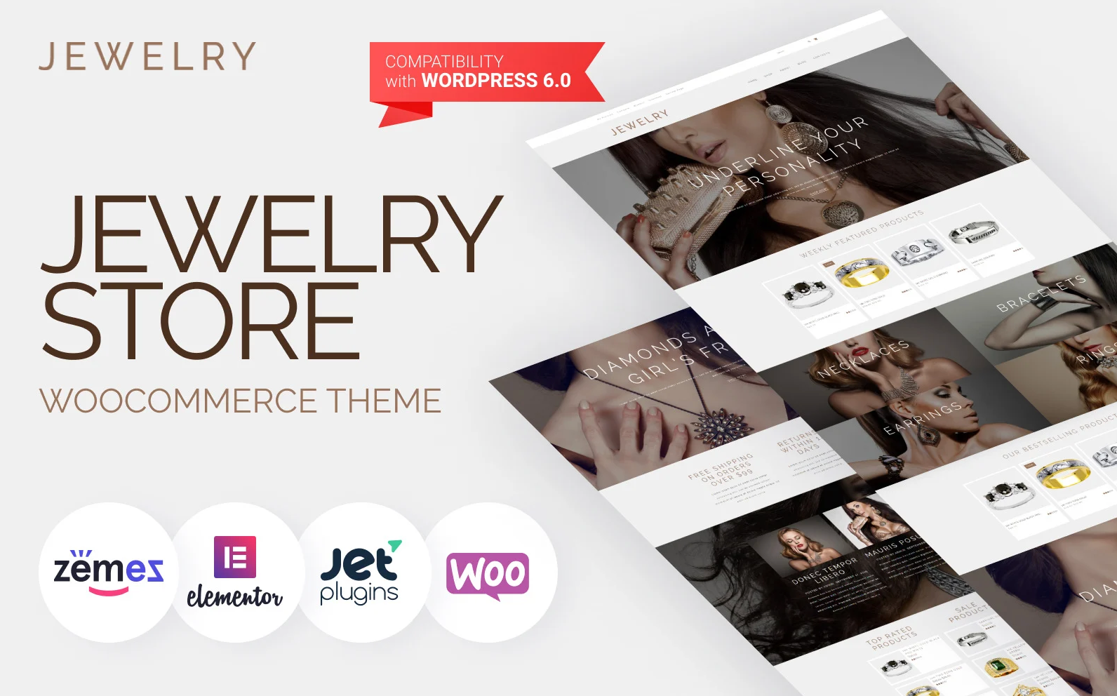 Jewelry - Jewelry Website Design Template for Online Shops WooCommerce Theme