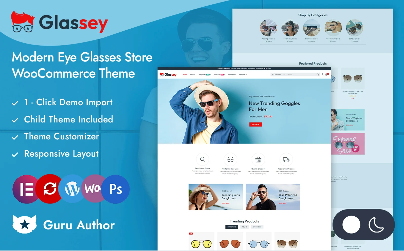 Glassey - Glasses and Eyewear Store Elementor WooCommerce Responsive Theme