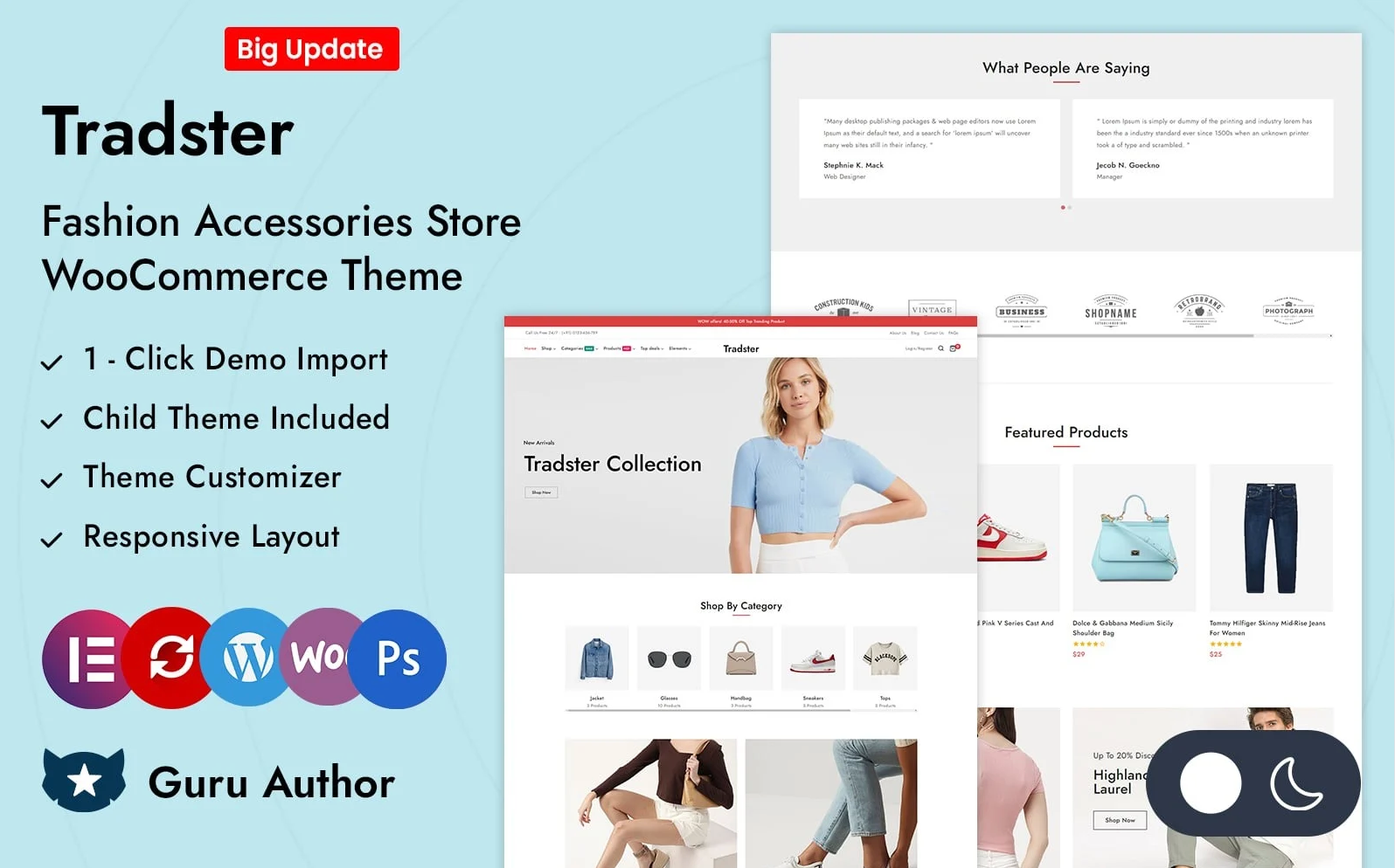 Tradster - Fashion Accessories Store Elementor WooCommerce Responsive Theme