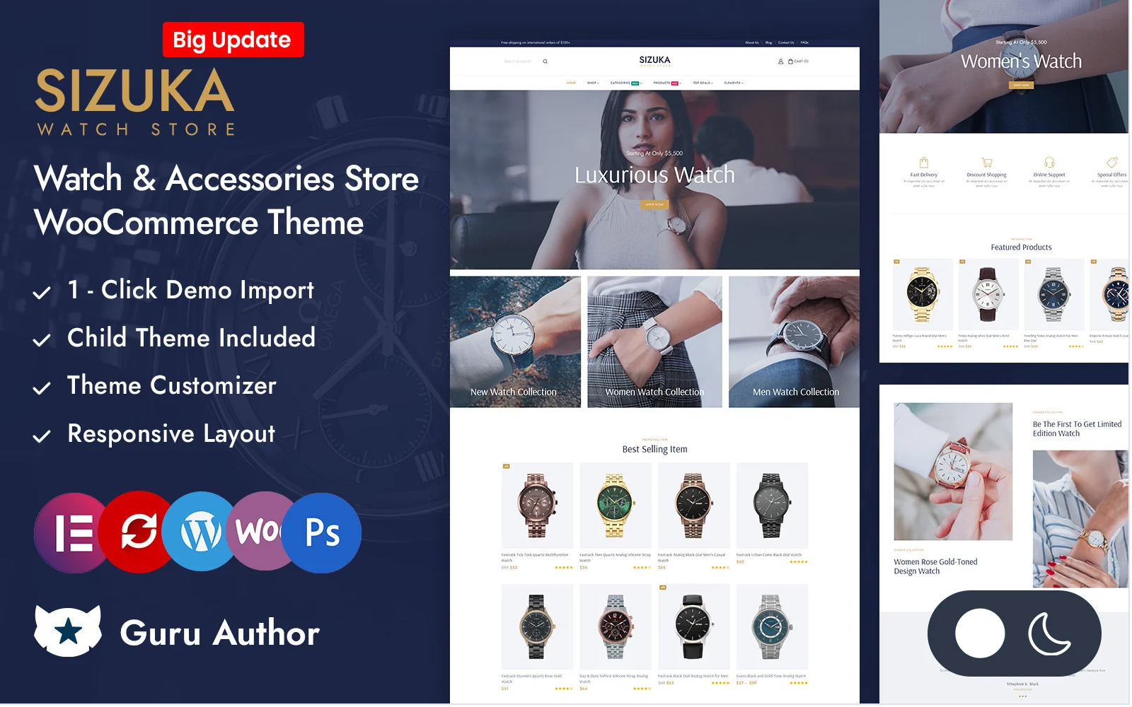 Sizuka - Luxurious Watch Store Elementor WooCommerce Responsive Theme