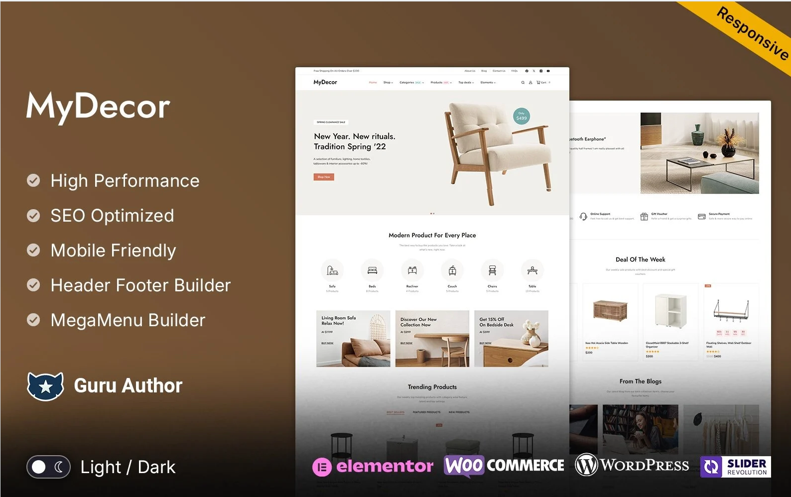 MyDecor - Furniture, Interior, Art & Crafts WooCommerce Elementor Theme