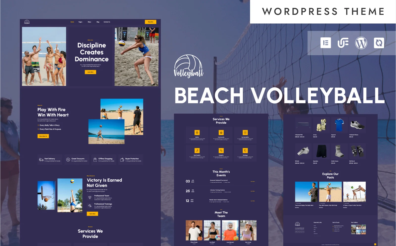 Volleyball - Beach Sports Arena & Volleyball Academy WordPress Elementor Theme